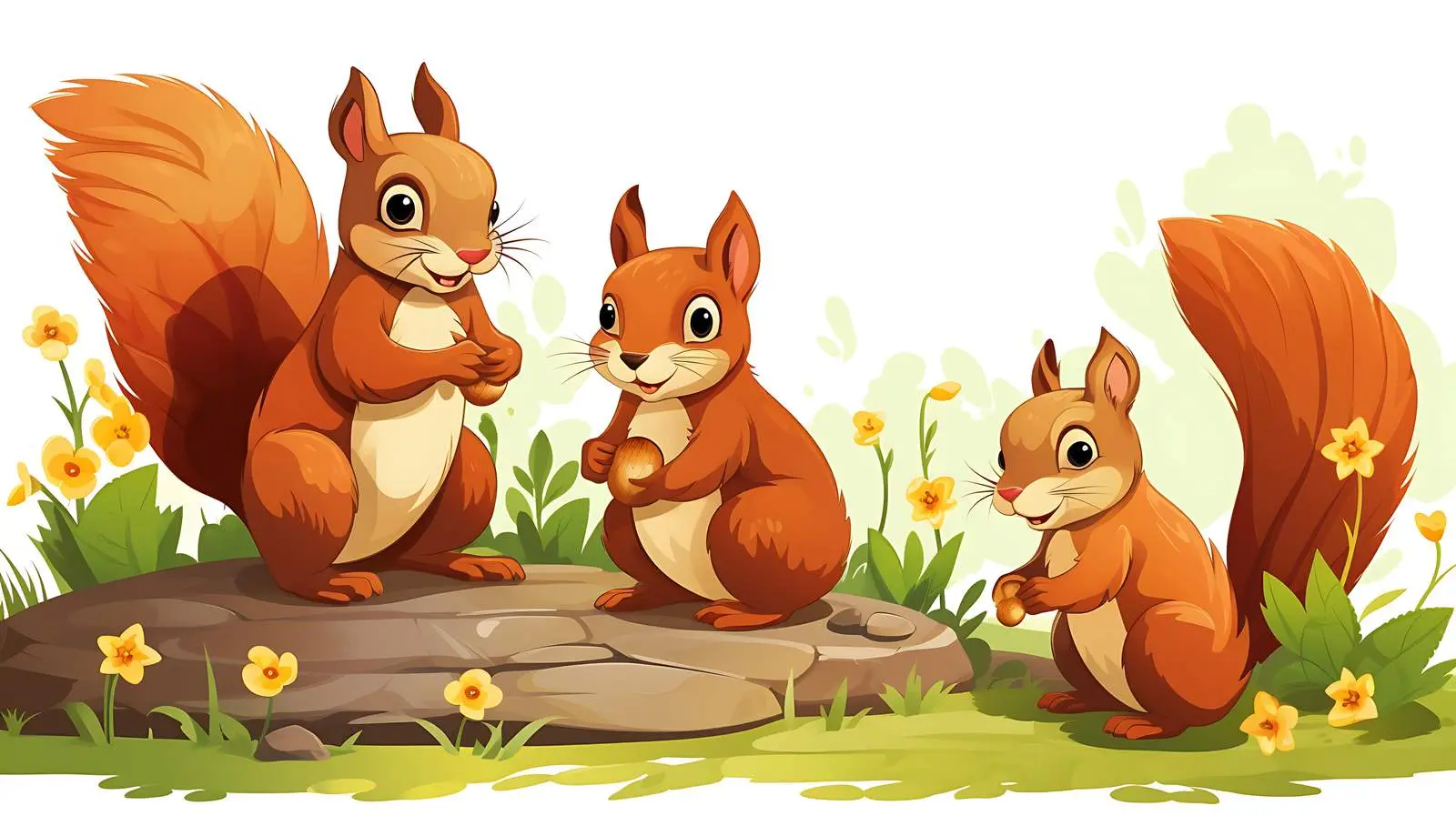 Squirrel Illustration Garden Vector Stock Image — free download from Dotvec