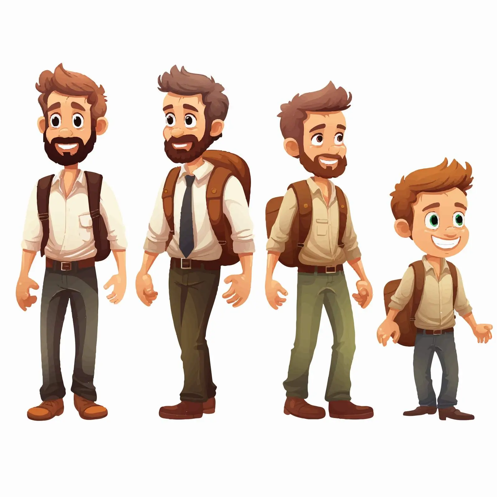 Stages of Growing Up: Baby to Man Illustration — free download from Dotvec