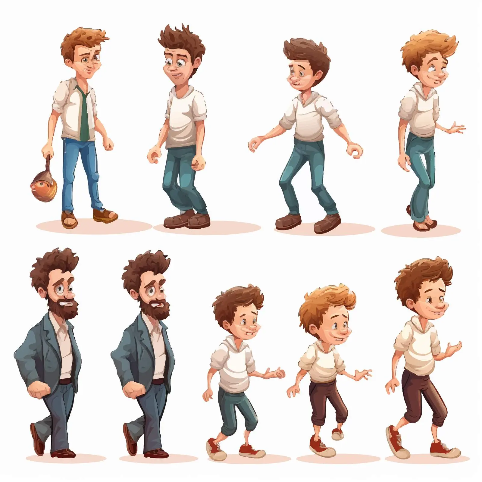 Stages of Growing Up from Baby to Man — free download from Dotvec