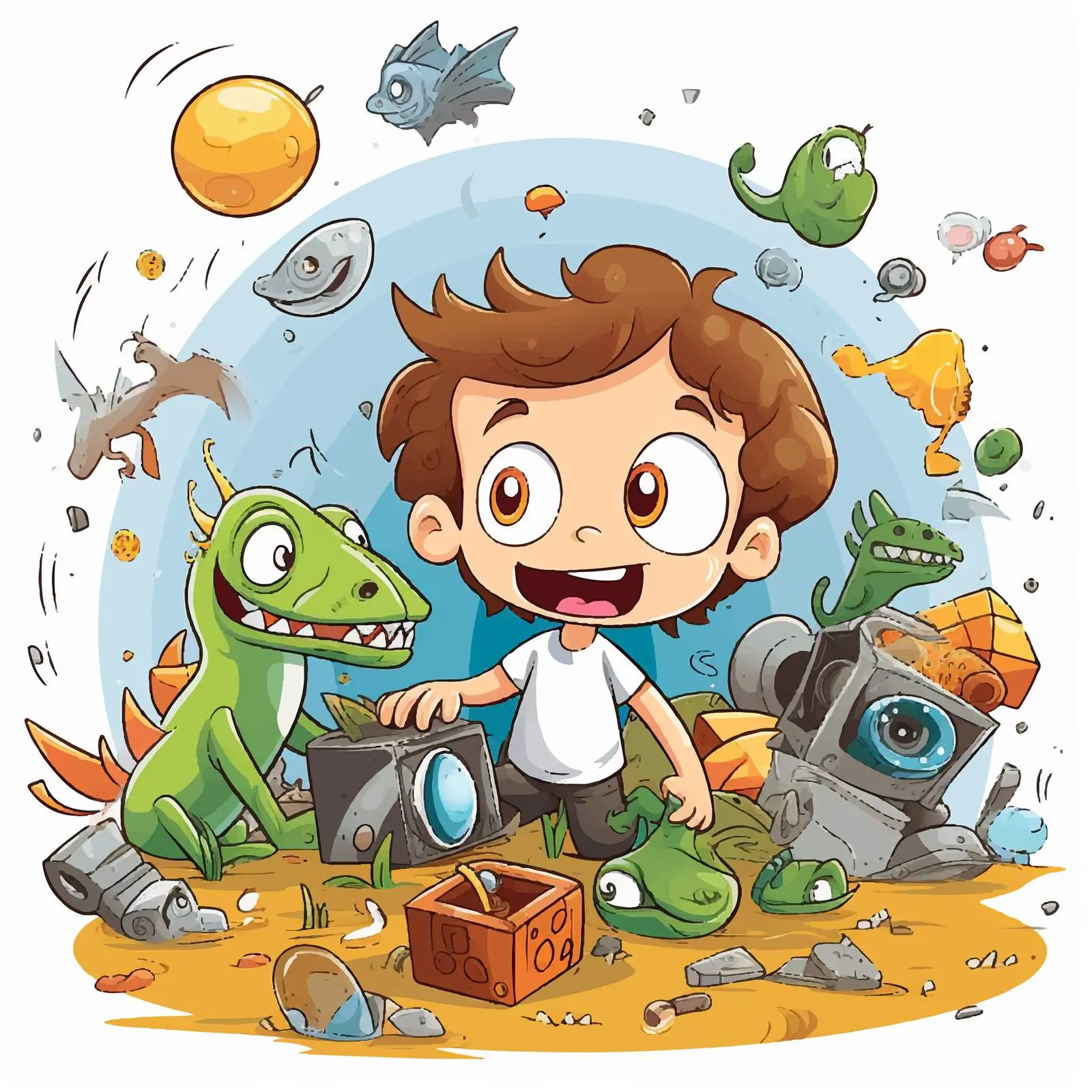 Colorful Cartoon Vector Illustration Design — free download from Dotvec