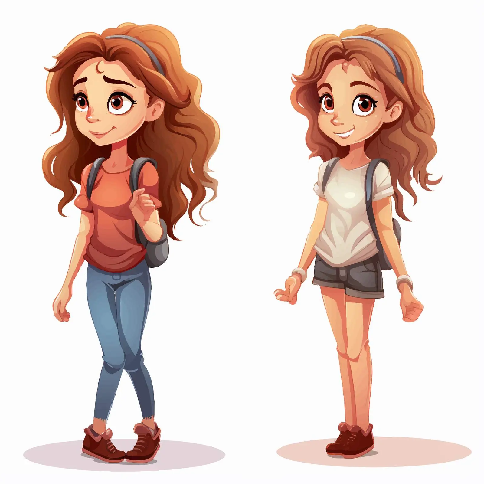 Teen Character Illustration Front and Back View — free download from Dotvec
