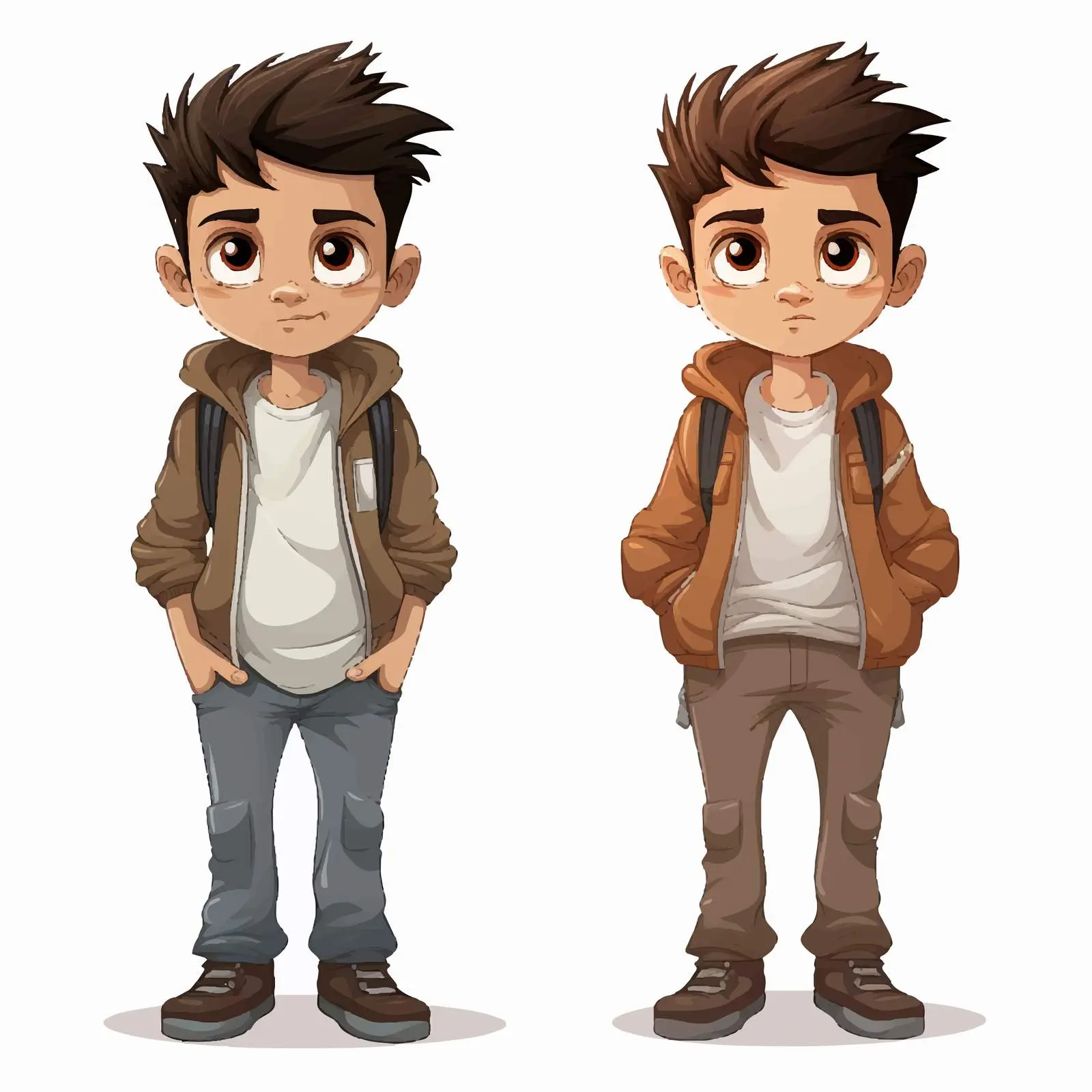 Teen Character Front and Back Vector Illustration — free download from Dotvec