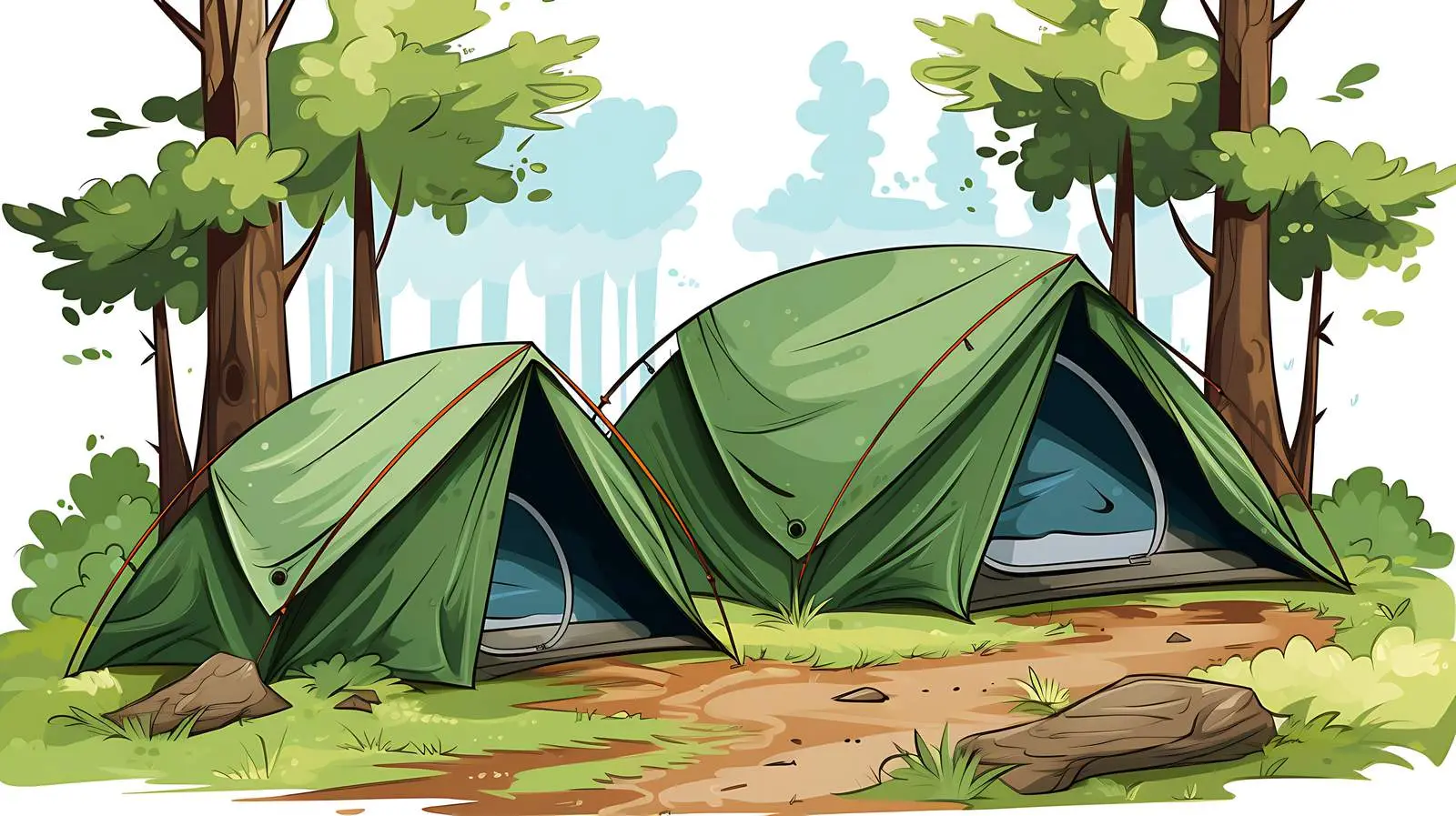 Forest Camping Scene Vector Illustration — free download from Dotvec