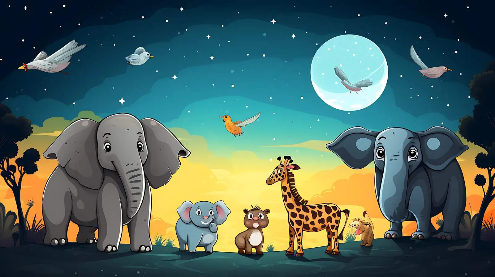 Animals Walking Scene — free download from Dotvec