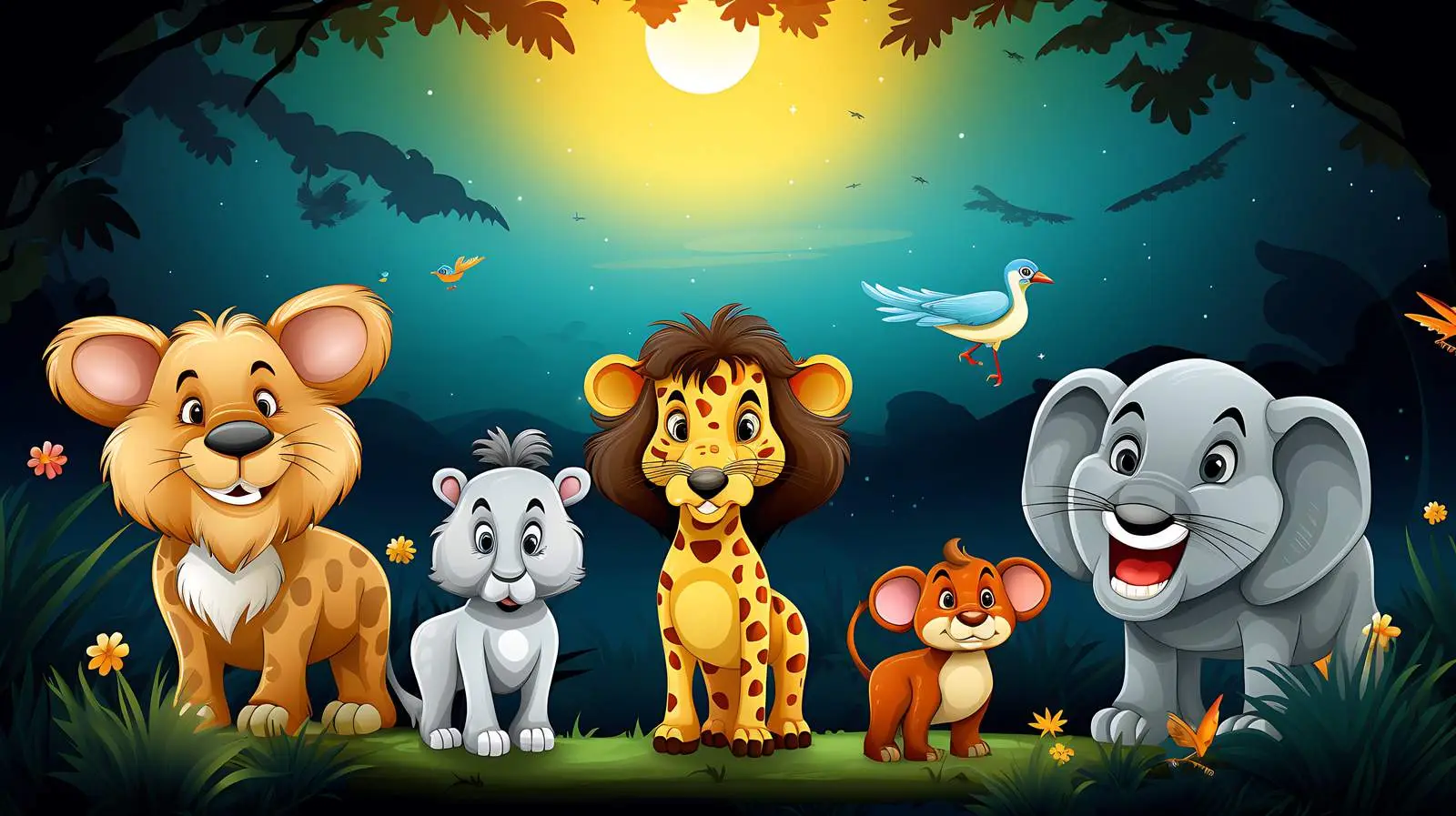 Animals Walking in the Middle — free download from Dotvec