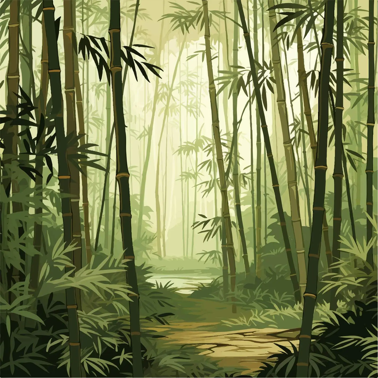 Bamboo Forest Illustration Vector Design — free download from Dotvec