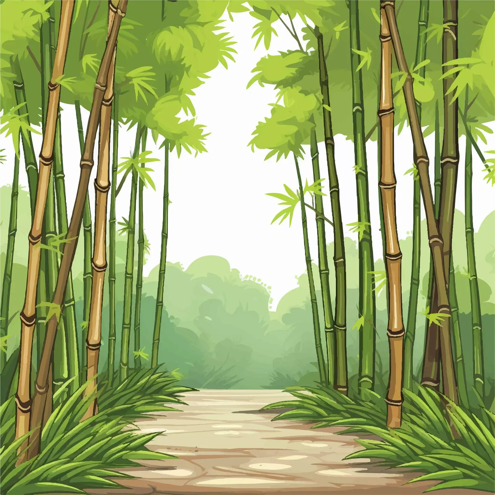 Bamboo Trees Forest Vector Illustration — free download from Dotvec