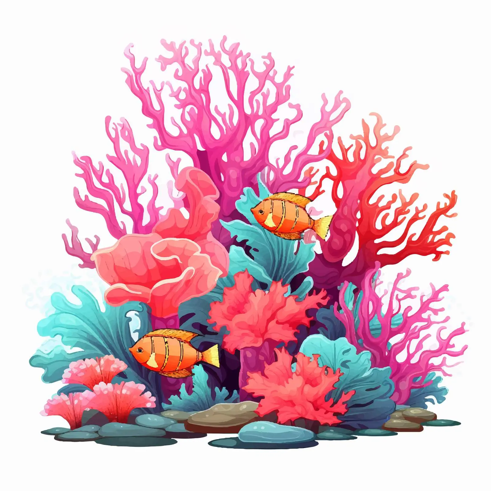 Beautiful Underwater Coral Illustration Vector – free ocean scenery image from Dotvec