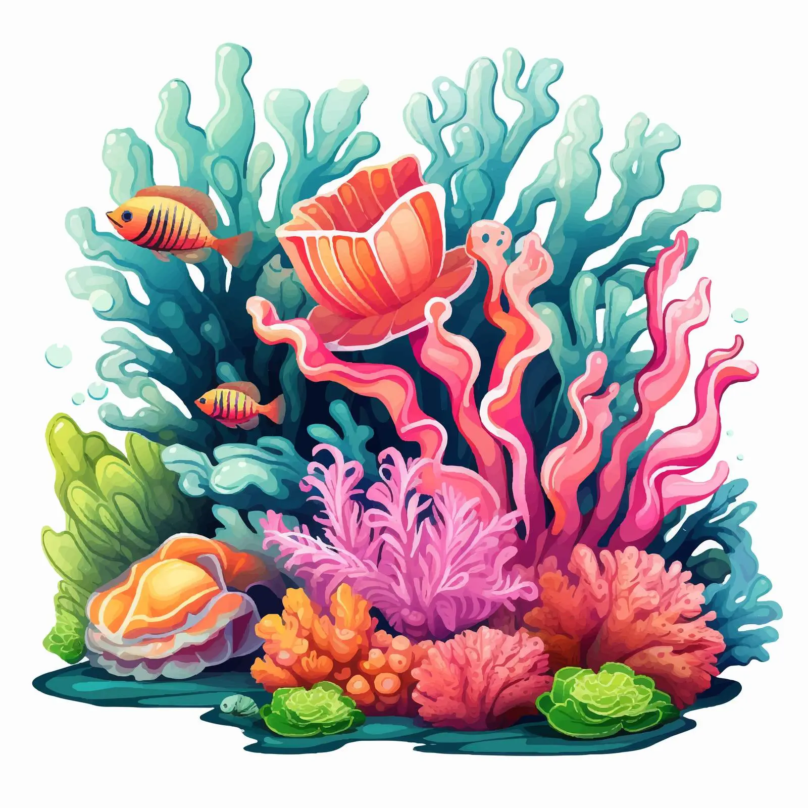 Beautiful Coral Illustration Under the Sea — free download from Dotvec