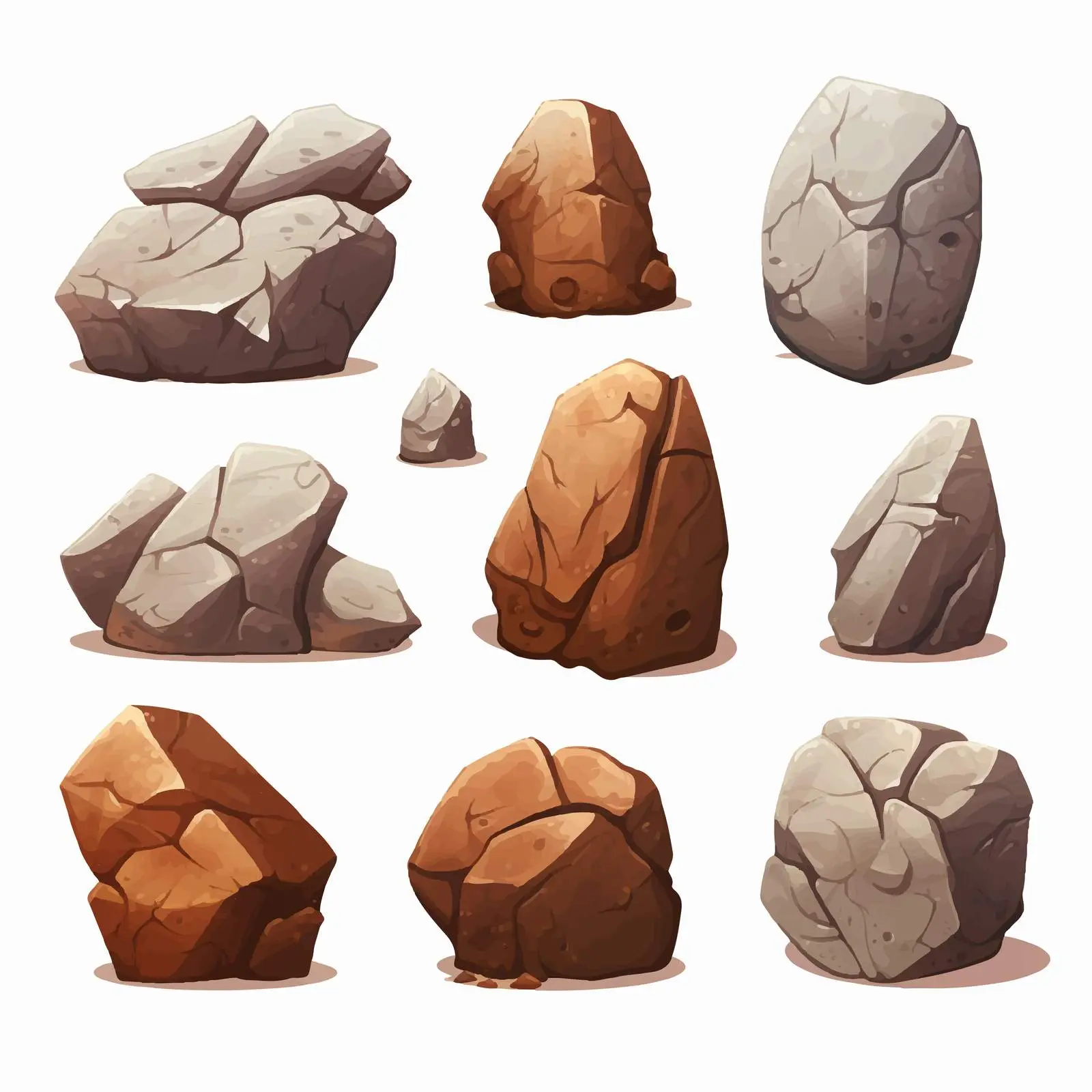 Big and Small Rocks on White Background – free rock formation image from Dotvec