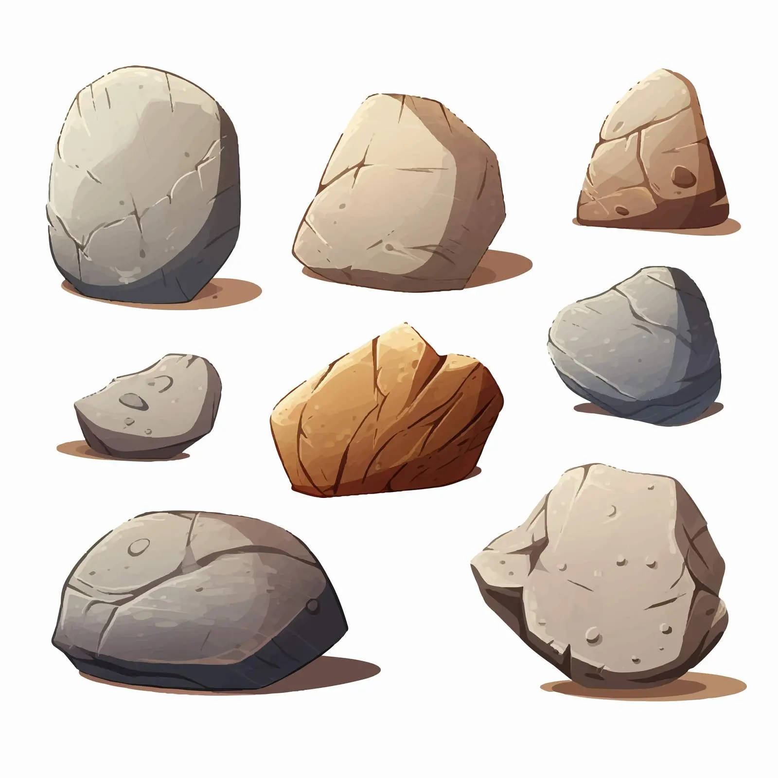Big and Small Rocks on White Background — free download from Dotvec