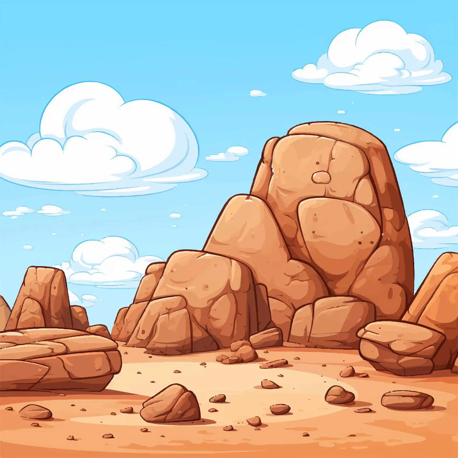 Big Brown Rocks Under Blue Sky Illustration – free adventure illustration image from Dotvec
