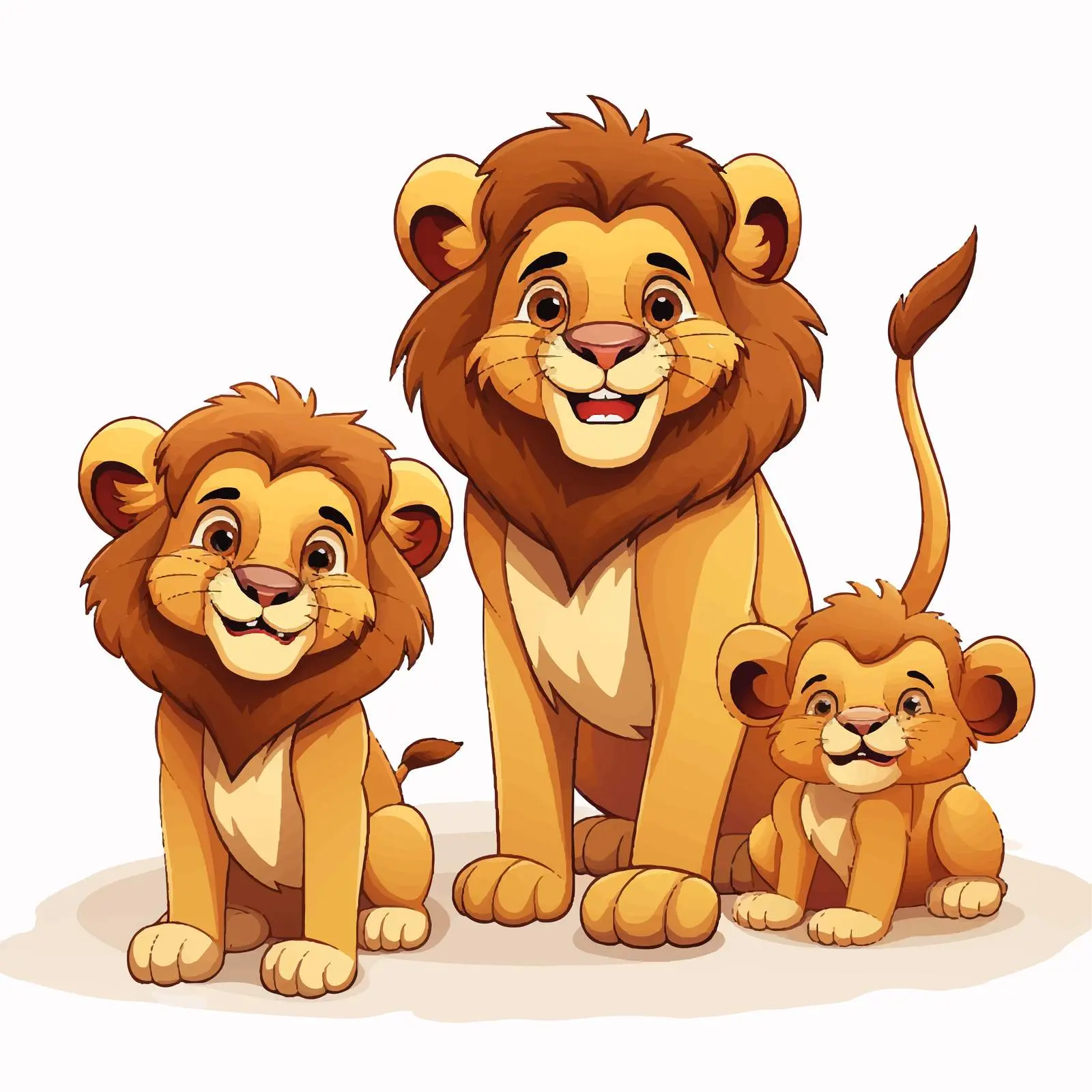 Brave Lions Illustration on White Background — free download from Dotvec