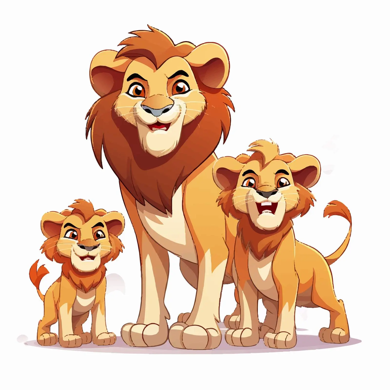 Brave Lions Vector Illustration on White Background – free fierce image from Dotvec