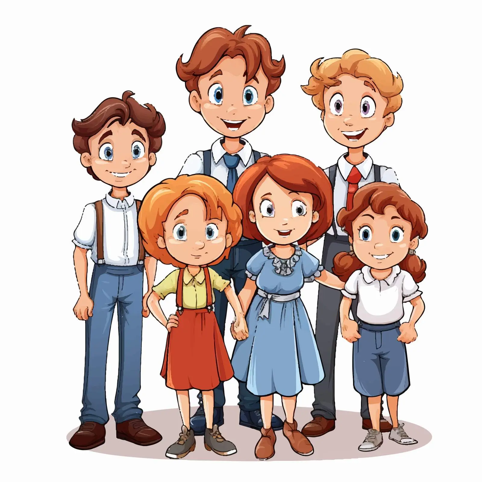 Illustration of Family Siblings on White Background — free download from Dotvec