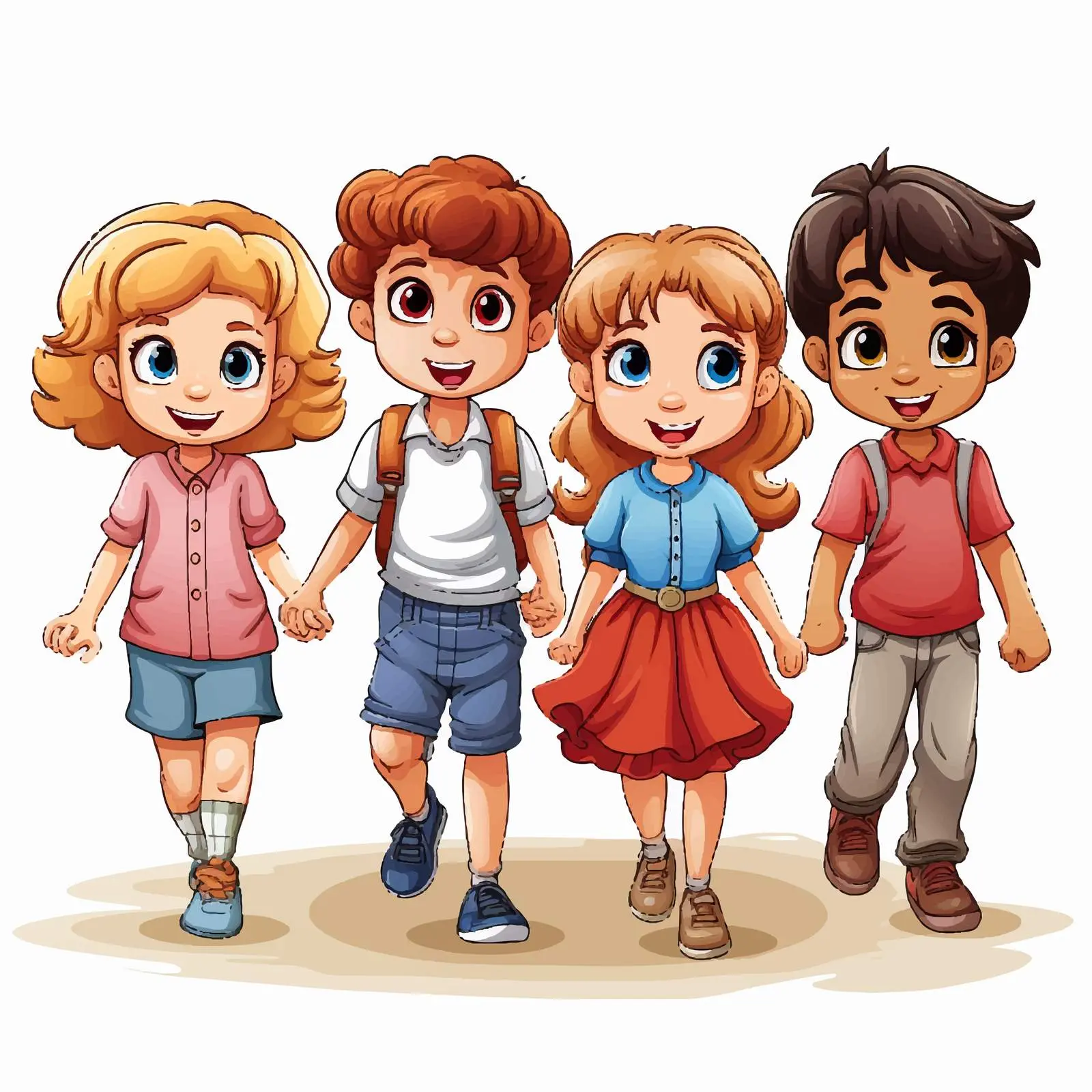 Siblings Illustration on White Background — free download from Dotvec