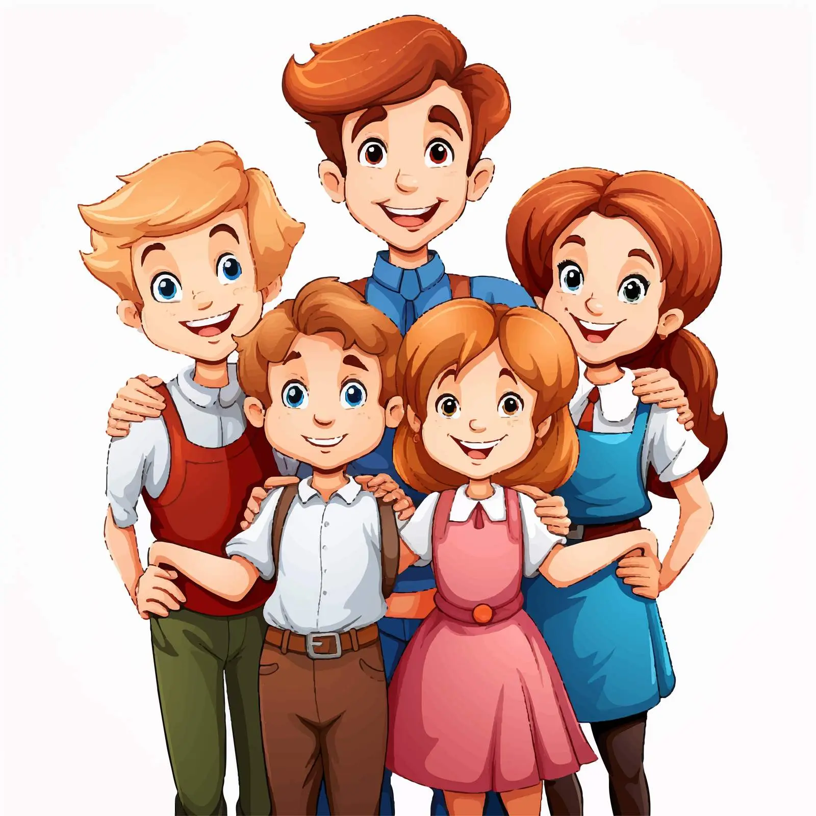 Brothers and Sisters Vector Illustration — free download from Dotvec