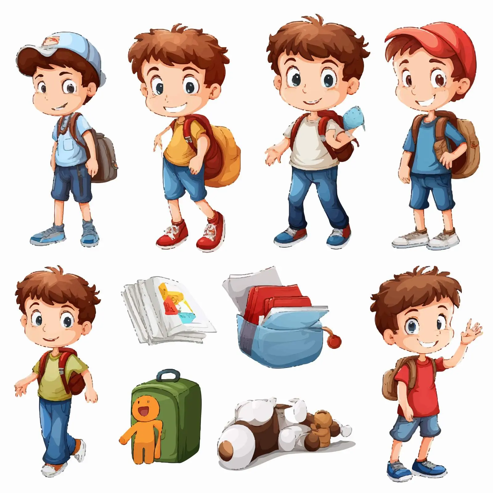 Young Boy Engaged in Various Activities — free download from Dotvec