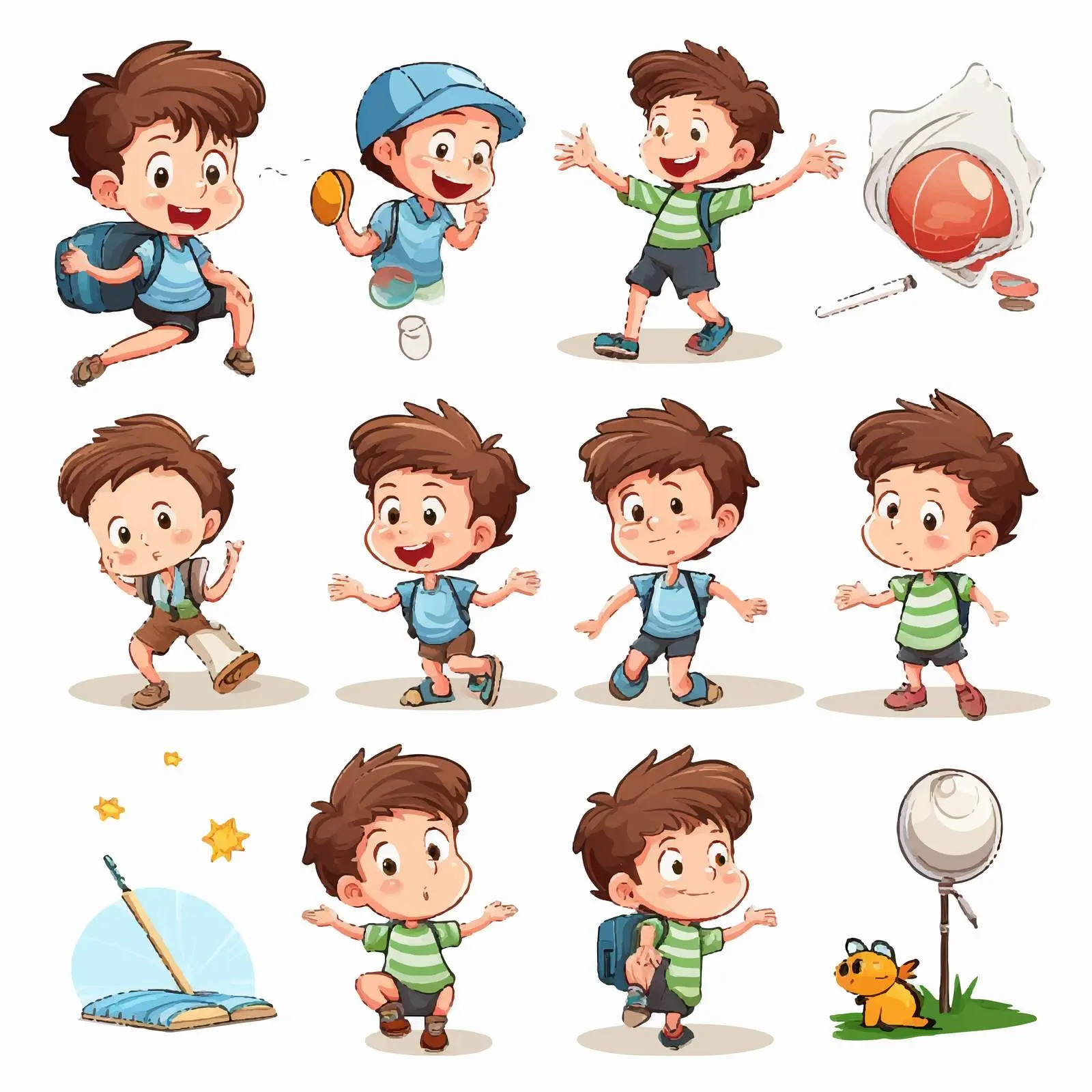 Young Boy Engaging in Various Activities — free download from Dotvec