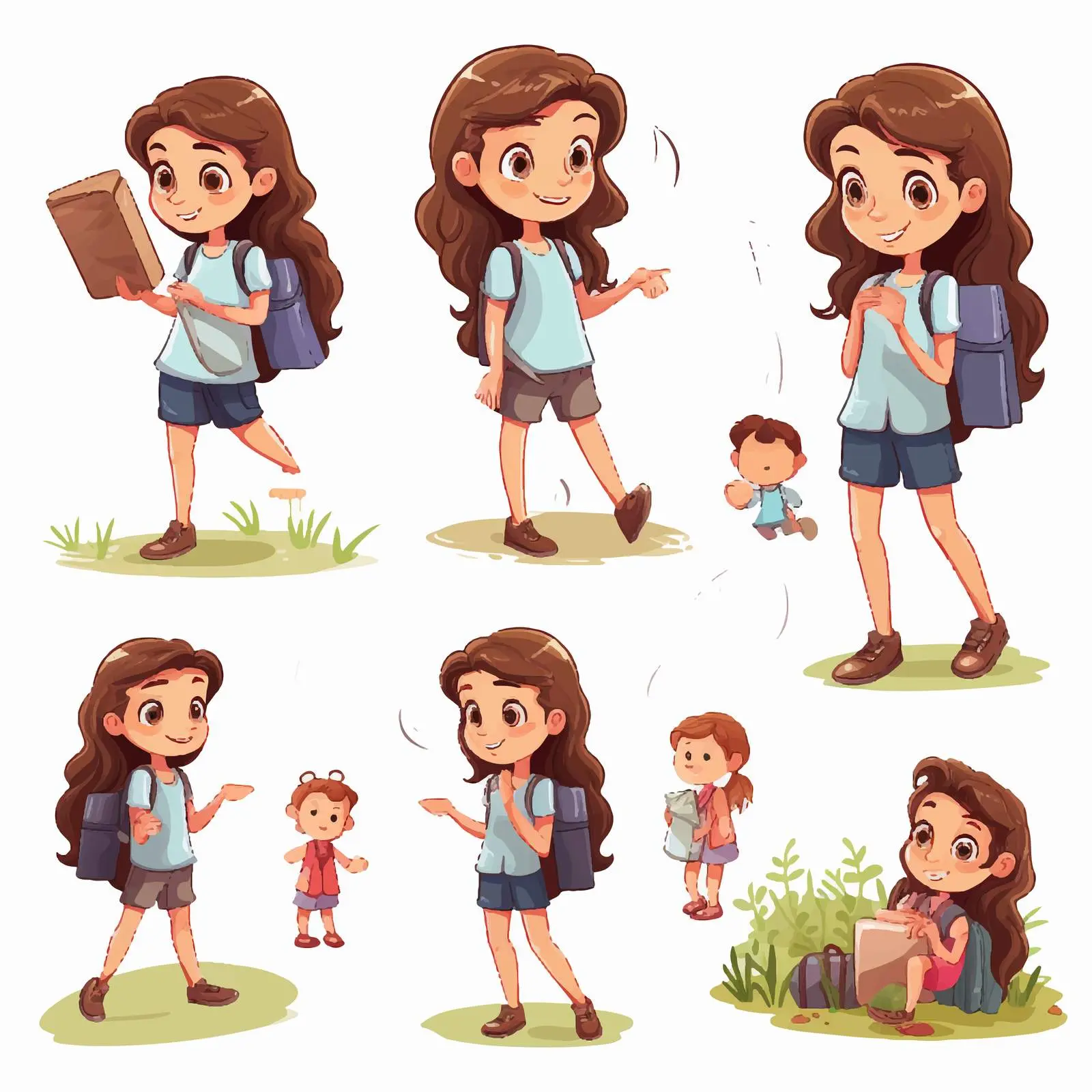 Young Girl Engaging in Various Activities — free download from Dotvec