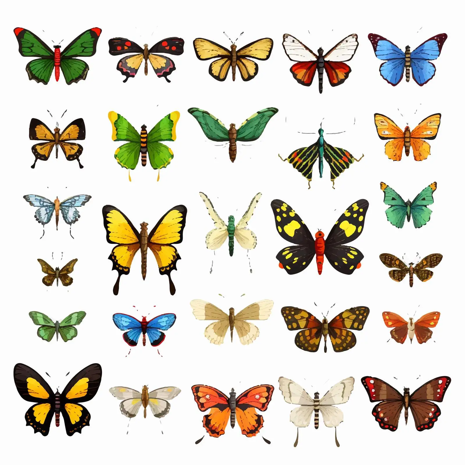 Diverse Insect Illustrations on White Background — free download from Dotvec