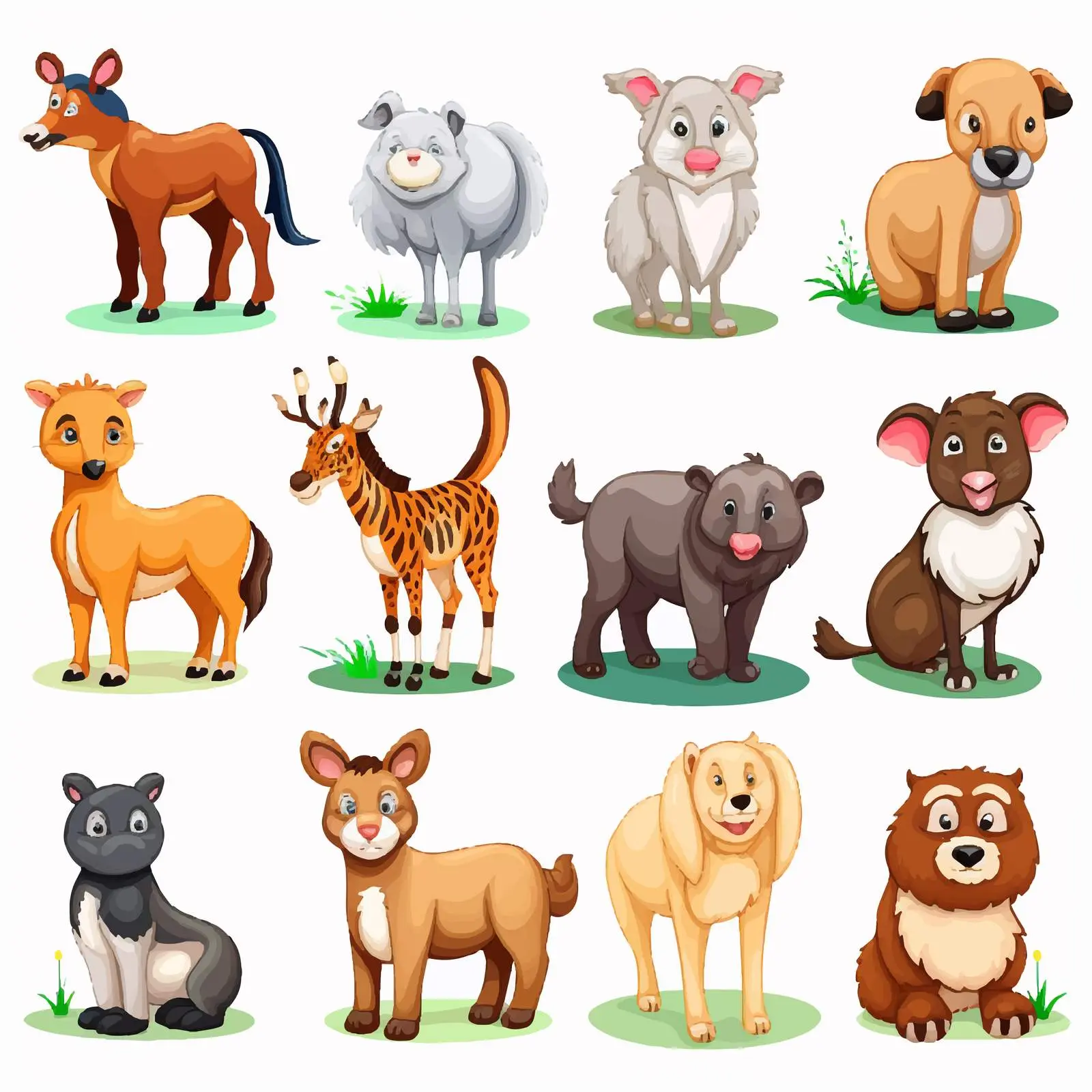 Types of Land Animals Illustrations — free download from Dotvec