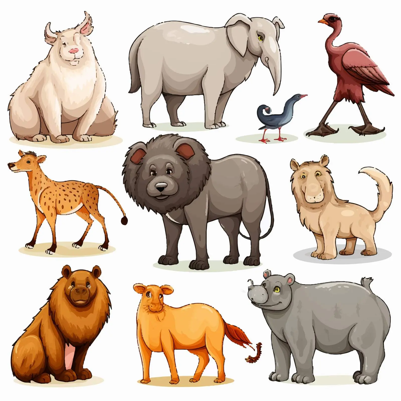 Types of Land Animals Illustration — free download from Dotvec