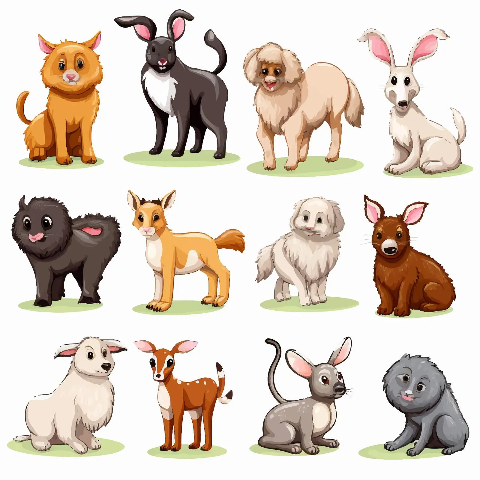 Types of Land Animals Illustration — free download from Dotvec
