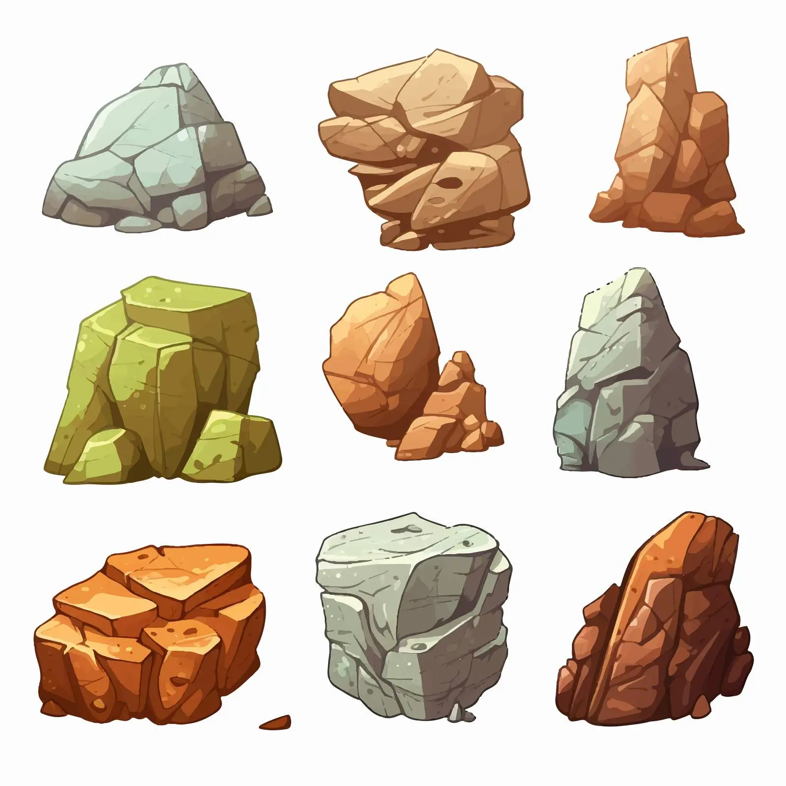 Different Types of Rocks Illustration — free download from Dotvec