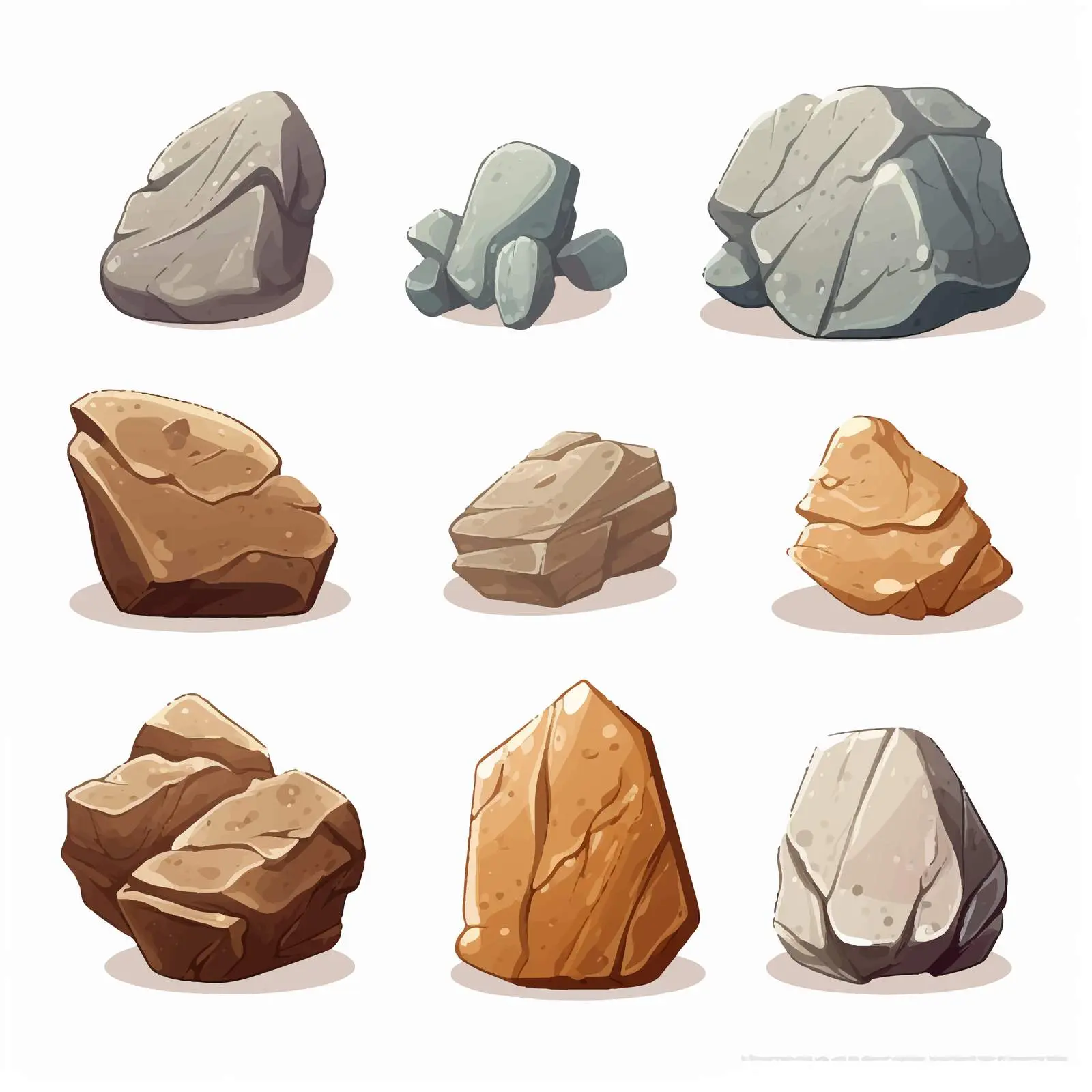 Different Types of Rocks Illustration — free download from Dotvec