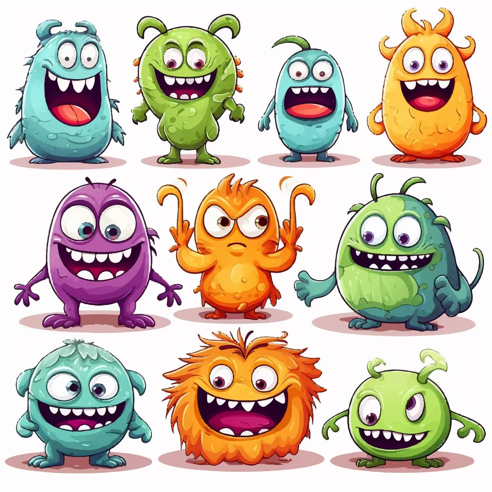 Scary Monster Illustrations on White Background — free download from Dotvec