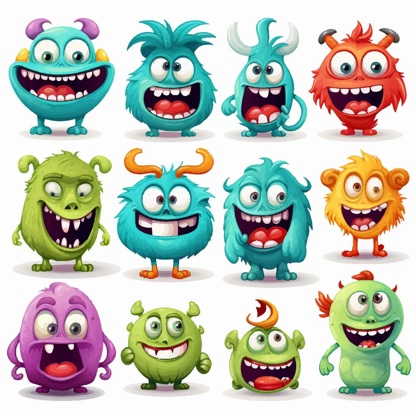 Scary Monsters Illustration on White Background — free download from Dotvec