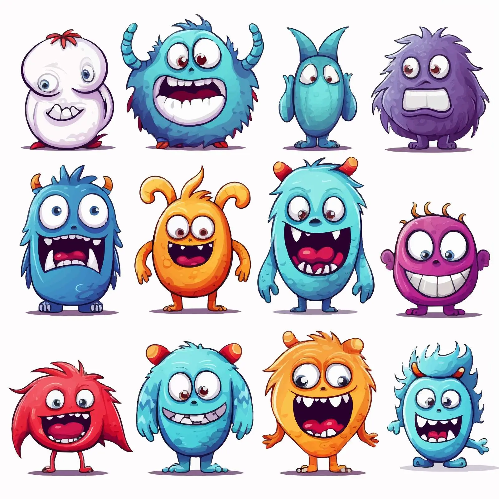 Variety of Scary Monsters Illustration — free download from Dotvec