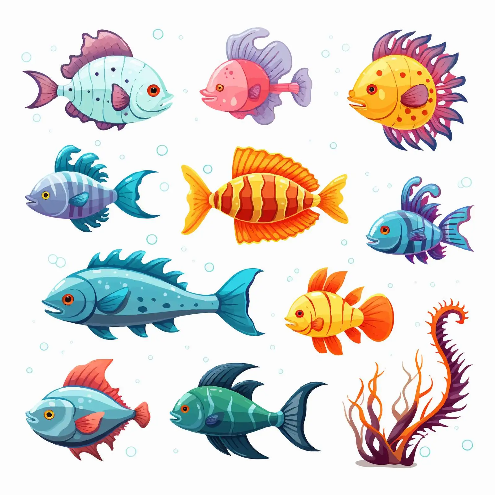 Diverse Underwater Creatures Vector Illustration – free underwater design image from Dotvec