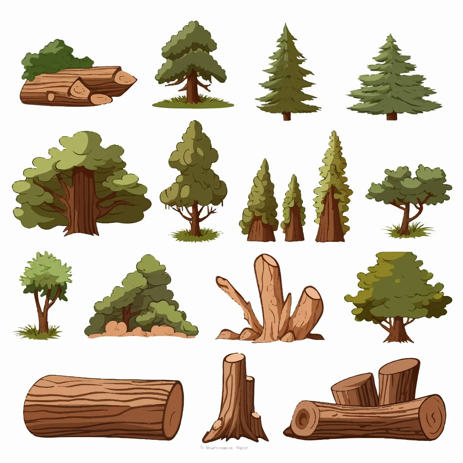 Different Uses of Wood Illustration – free heating image from Dotvec