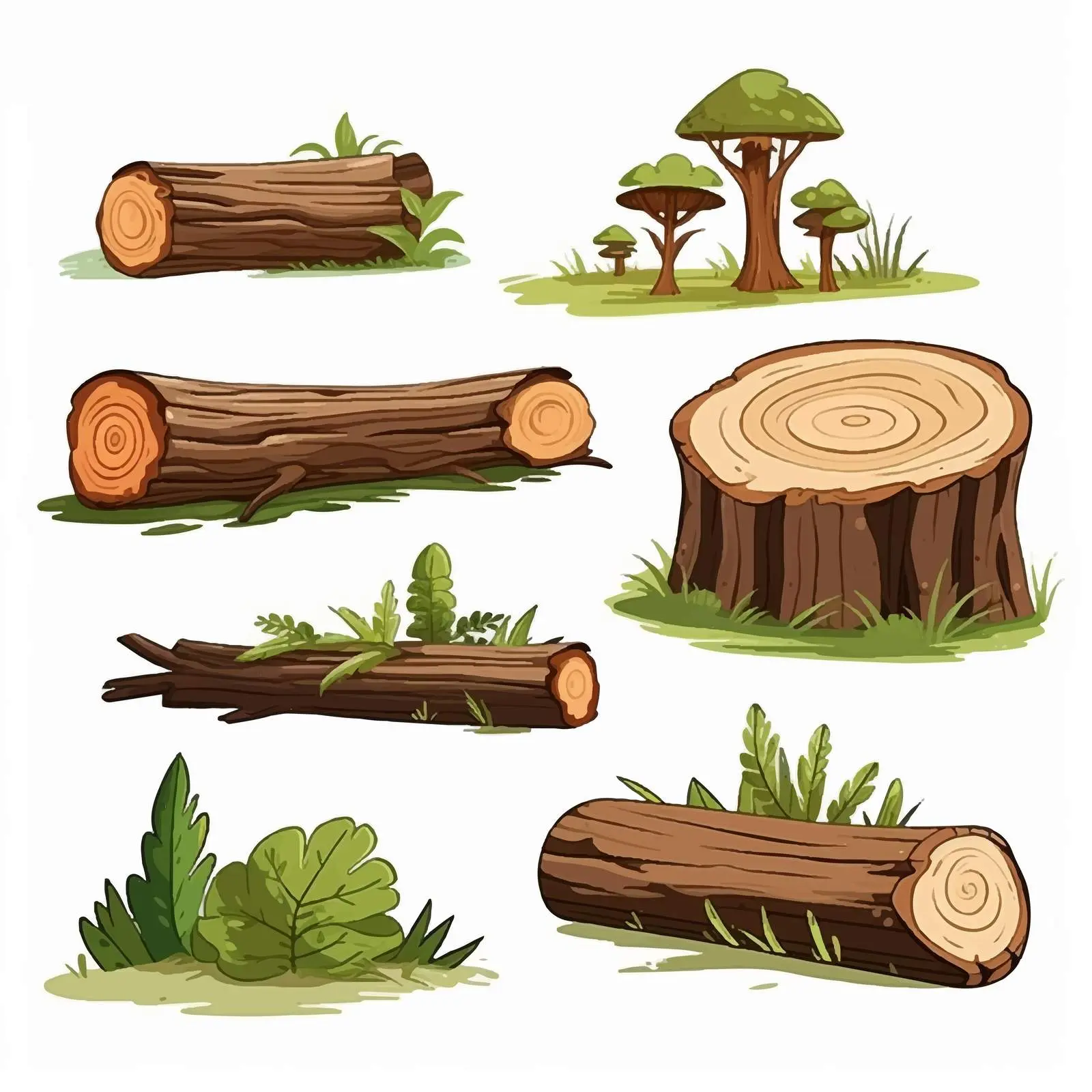 Uses of Wood Illustration on White Background – free reclaimed image from Dotvec