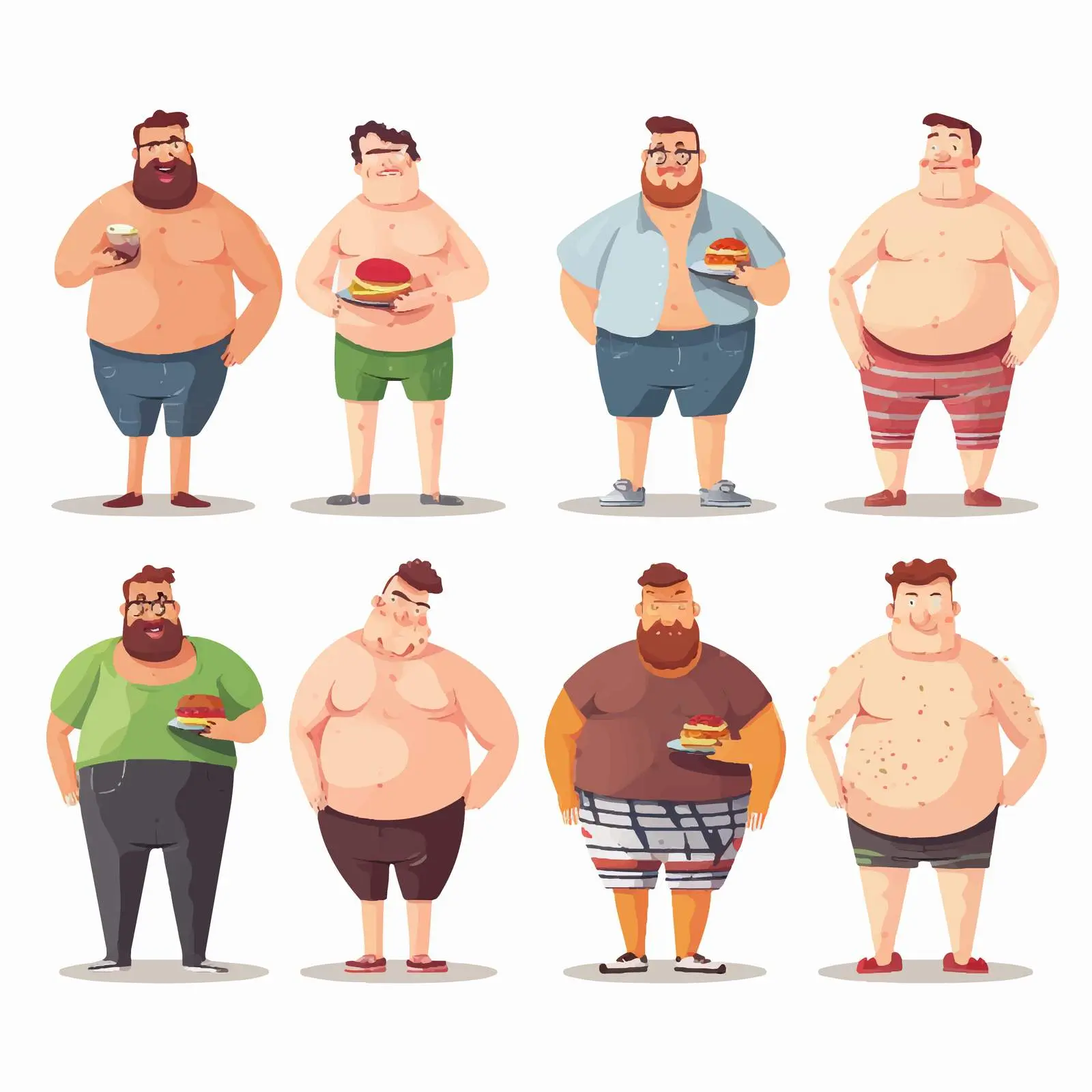Illustration of Diverse Body Types on White Background — free download from Dotvec
