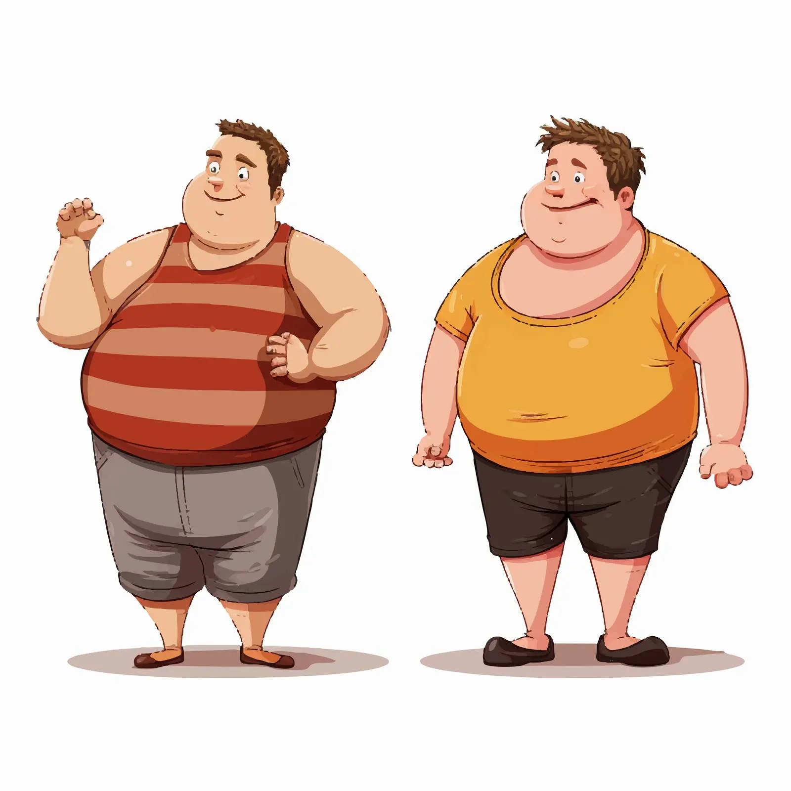 Fat and Skinny People Vector Illustration – free human figures image from Dotvec