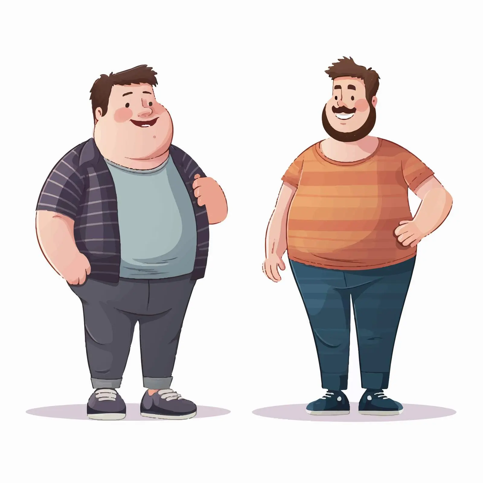 Fat and Skinny People Vector Illustration — free download from Dotvec