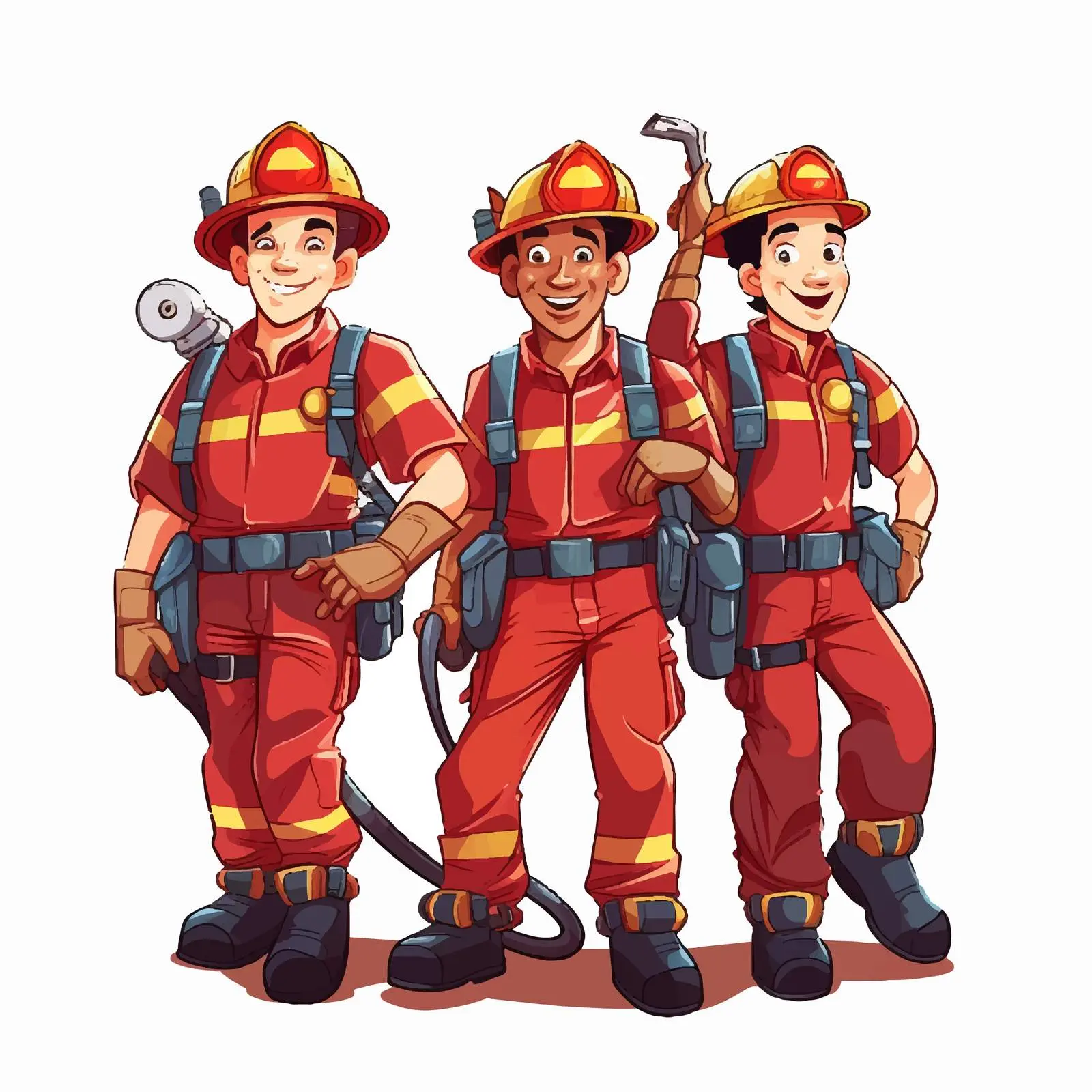 Firefighters Illustration on White Background – free firefighting image from Dotvec