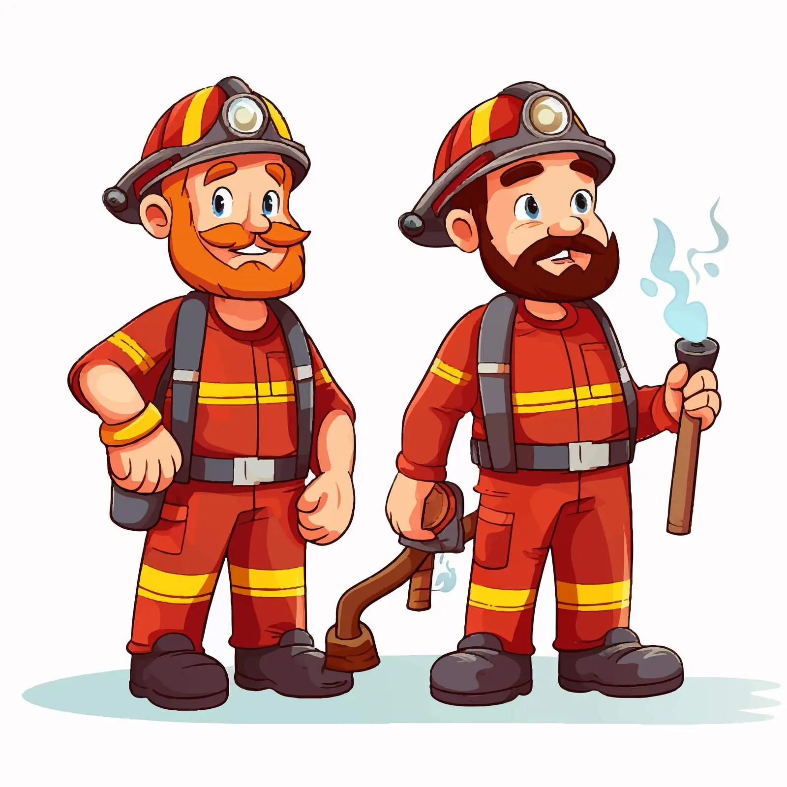 Firemen Illustration on White Background — free download from Dotvec