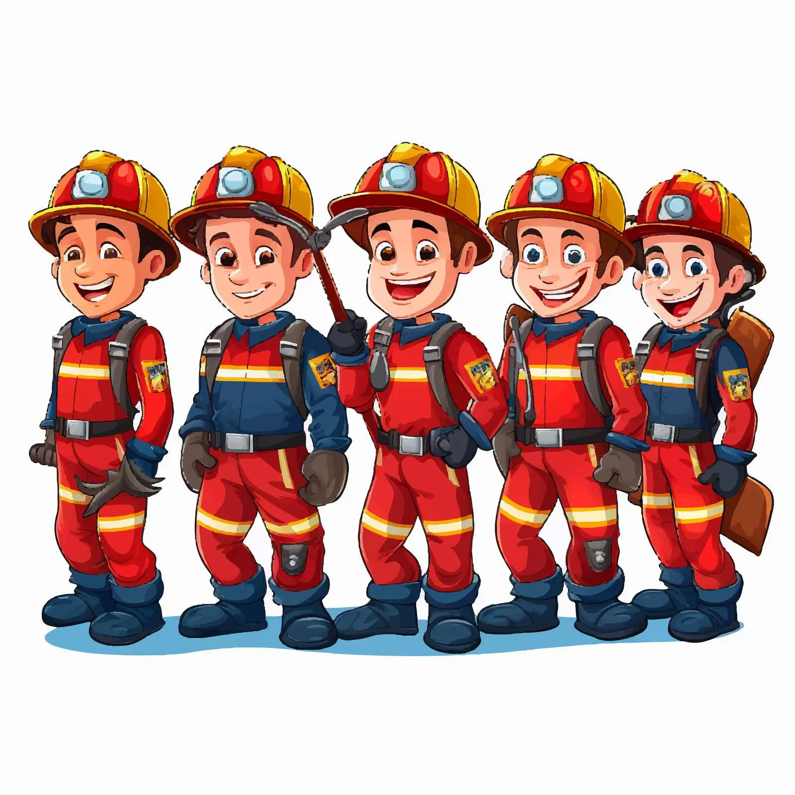 Firemen Vector Illustration on White Background – free uniforms image from Dotvec