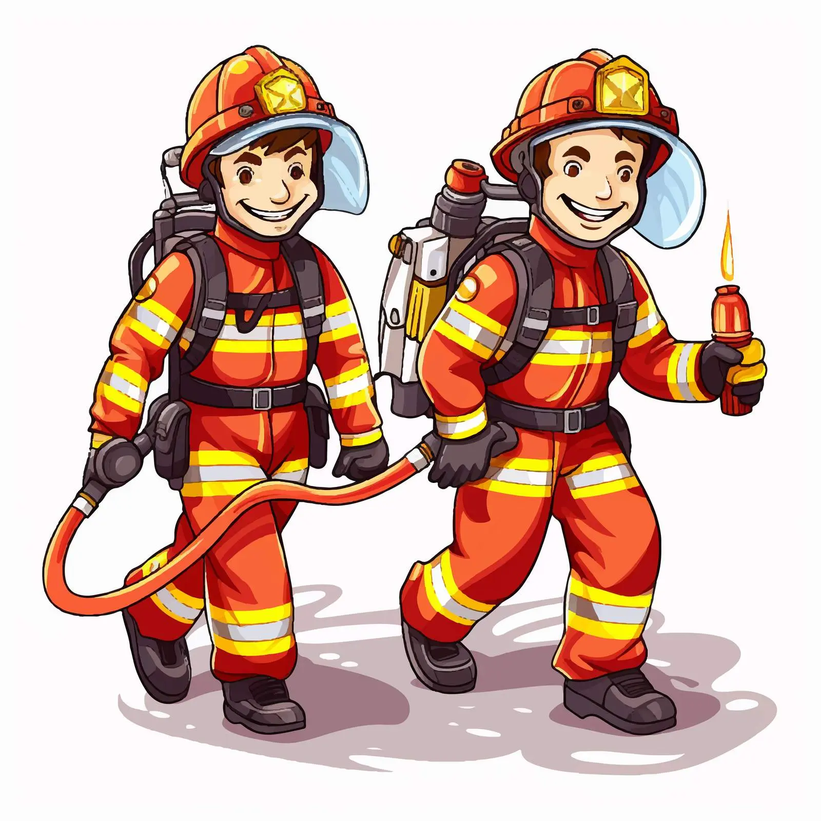 Firemen Vector Illustration on White Background — free download from Dotvec