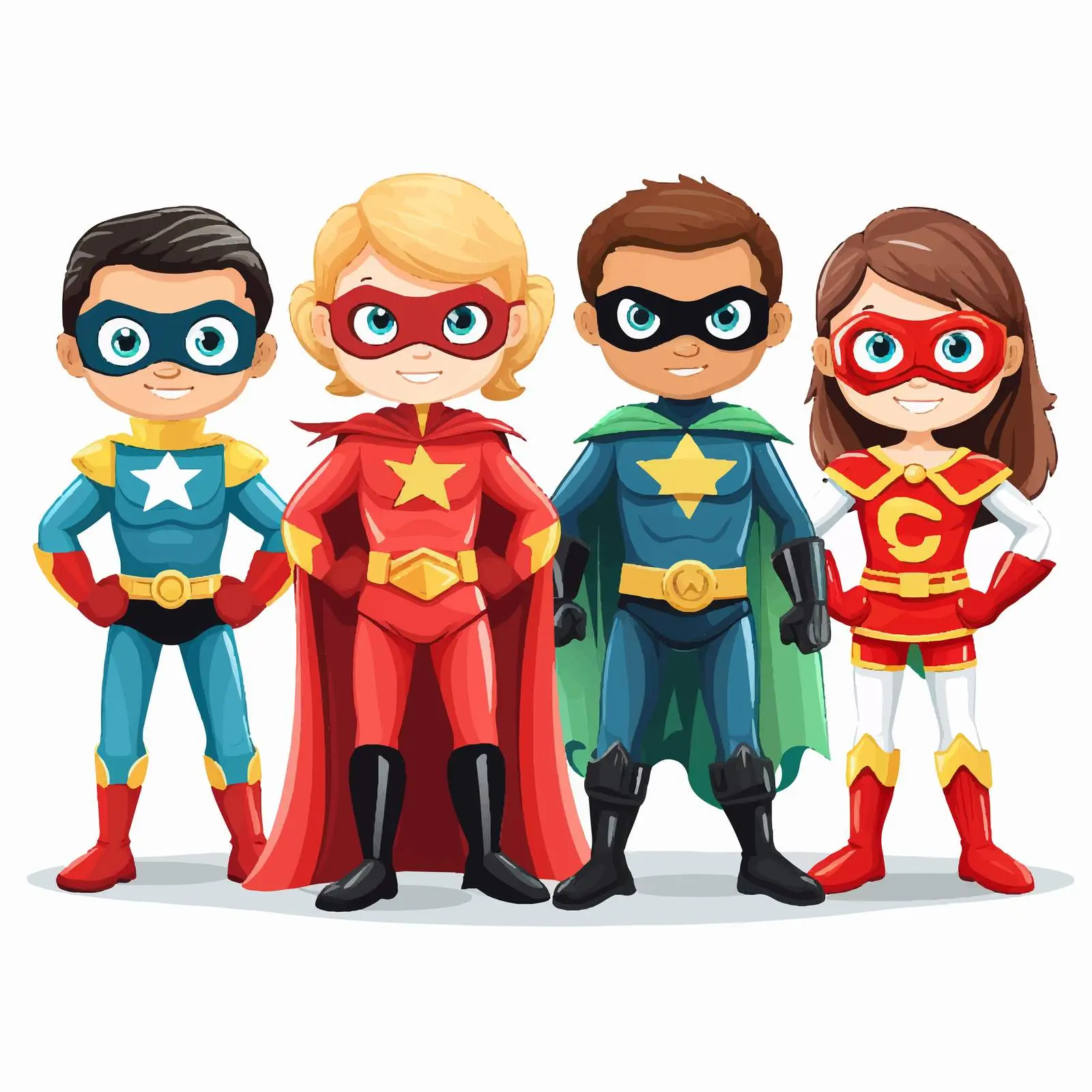 Five Superheroes Illustration on White Background – free superheroes image from Dotvec