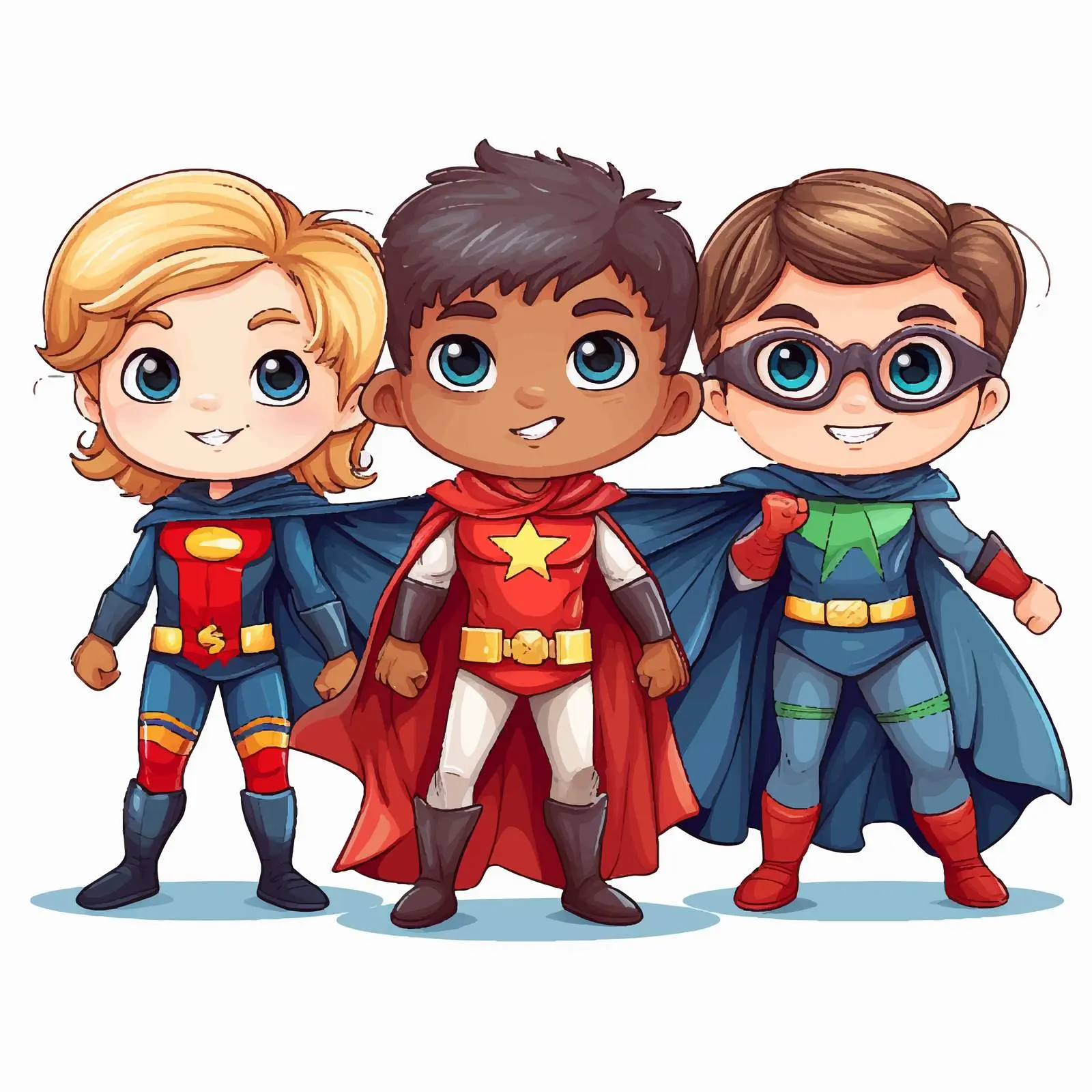 Five Superheroes on White Background Vector Illustration – free superheroes image from Dotvec