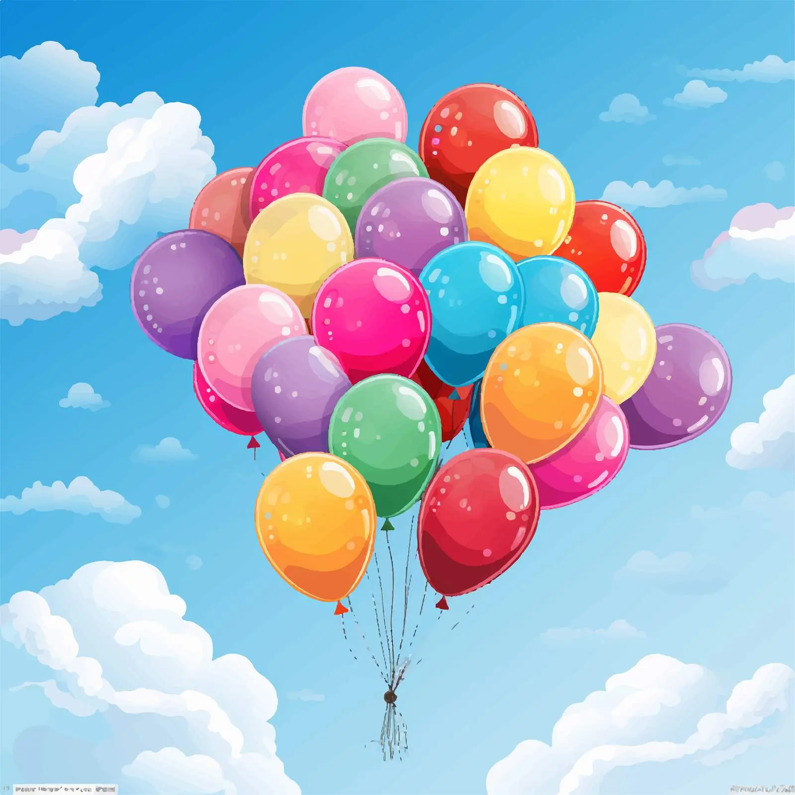 Colorful Floating Balloons Cartoon Vector Illustration – free childrens party image from Dotvec