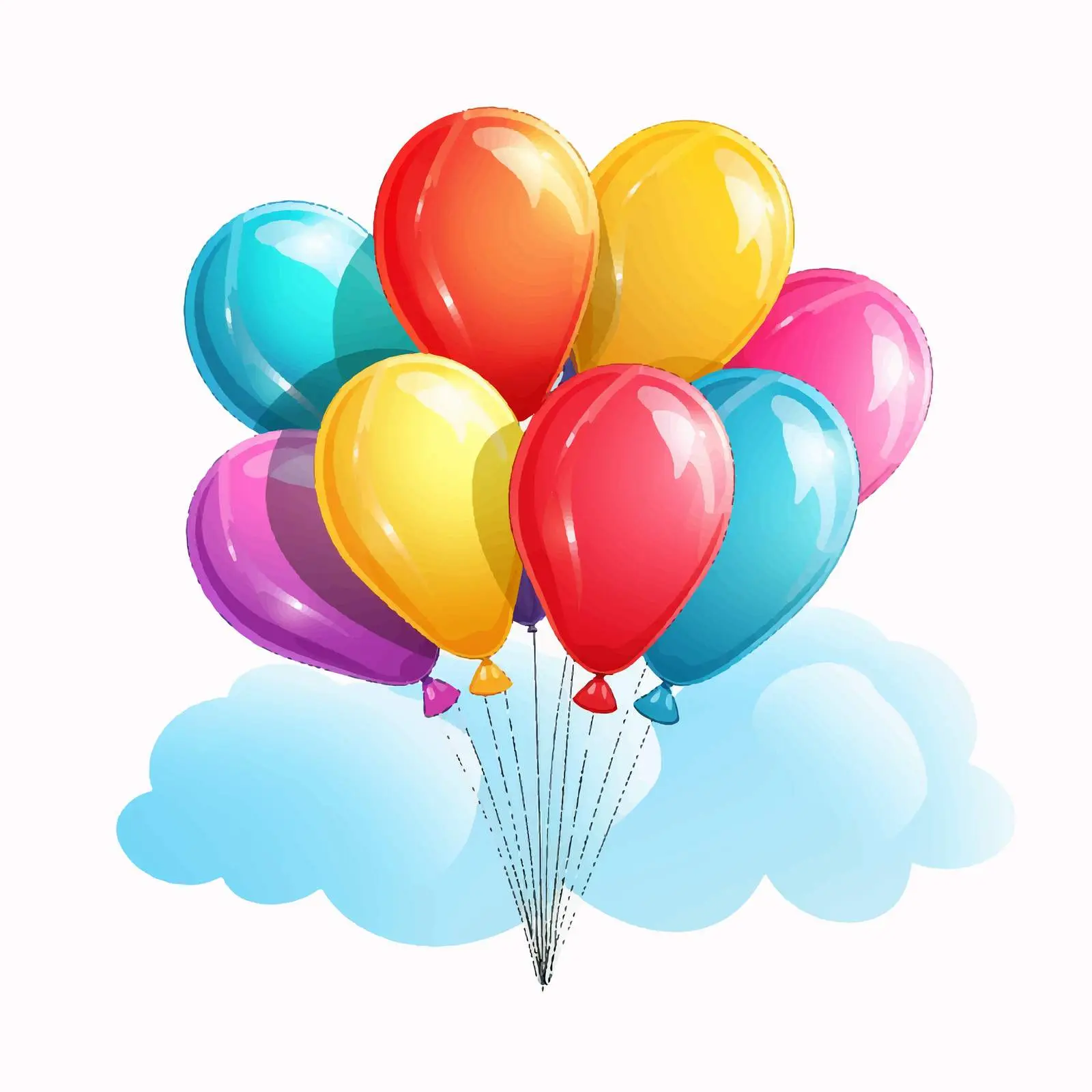 Floating Balloons Vector Illustration — free download from Dotvec