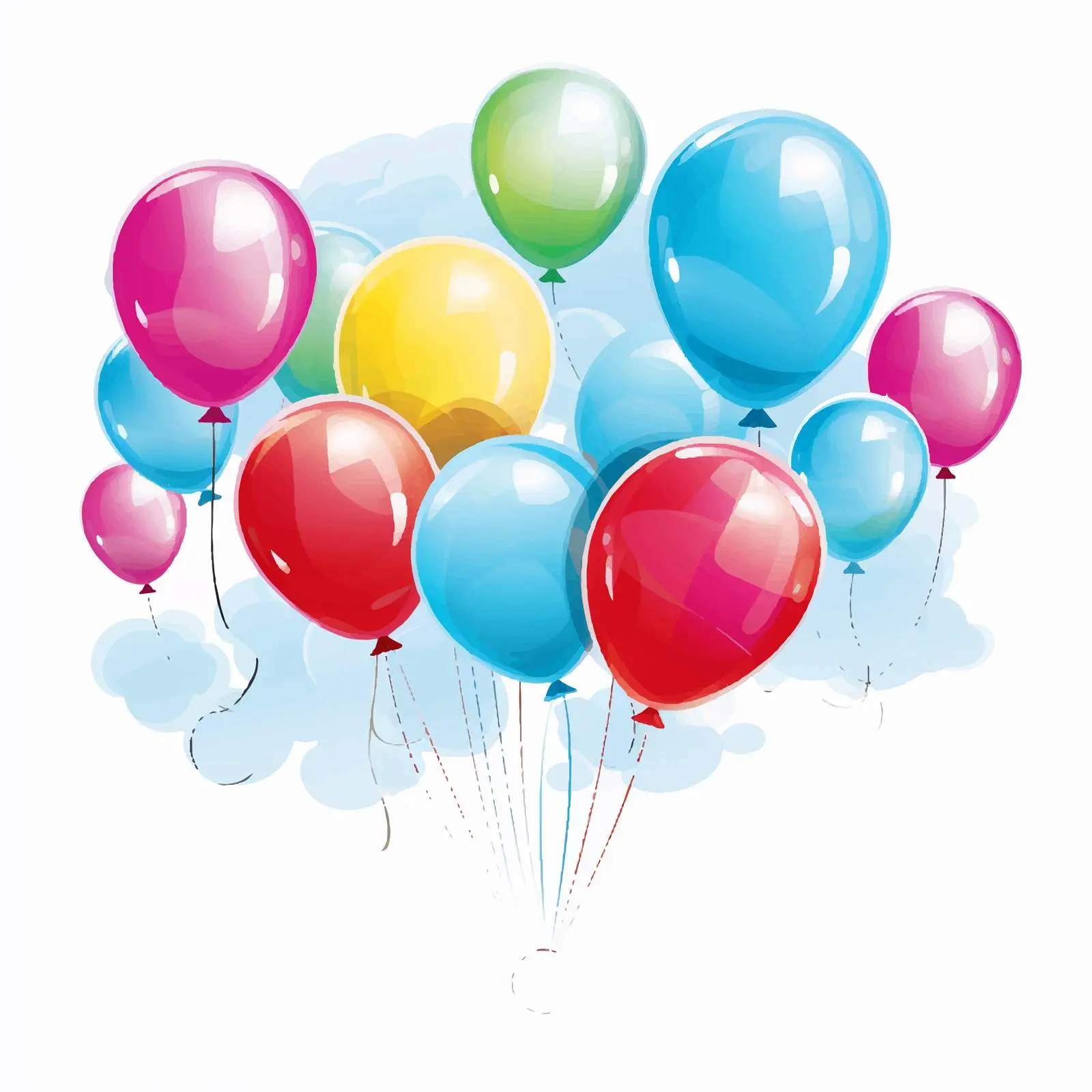 Colorful Floating Balloons Illustration Vector Art — free download from Dotvec