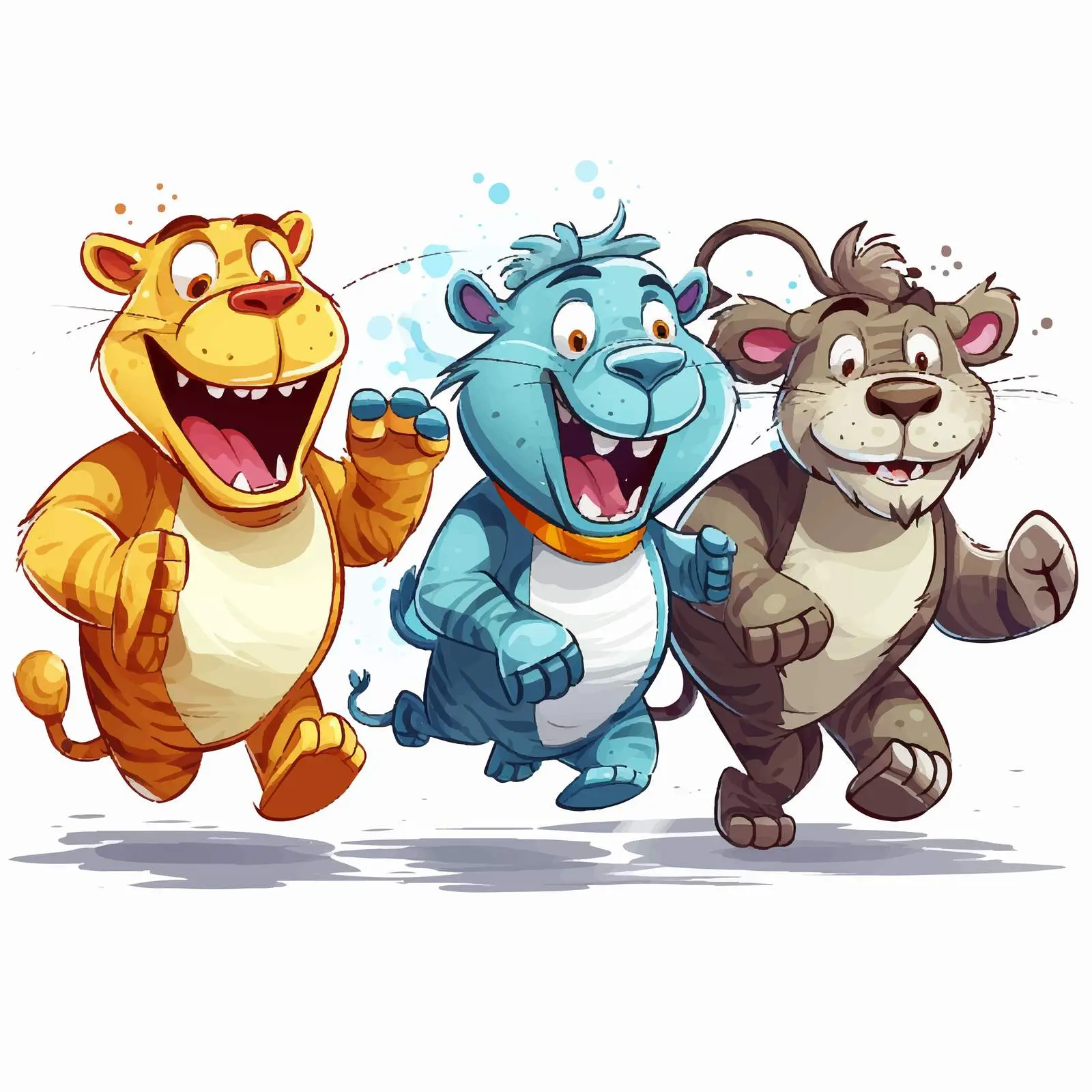 Four Animals Racing Illustration Vector Art — free download from Dotvec