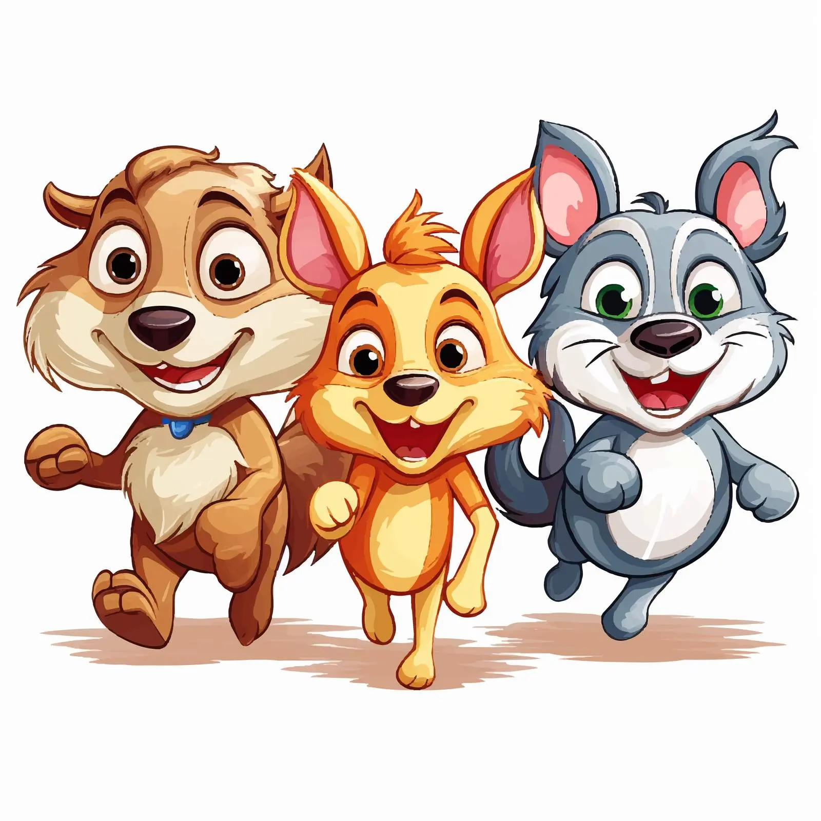 Four Animals Racing Illustration Vector — free download from Dotvec